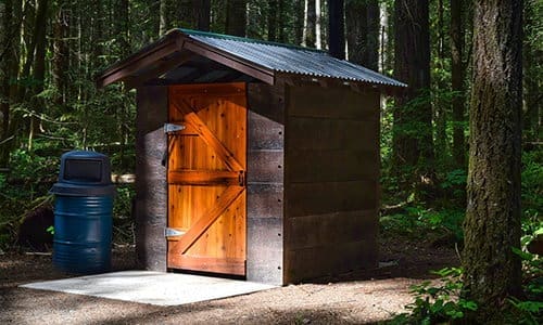 the backyard outhouse