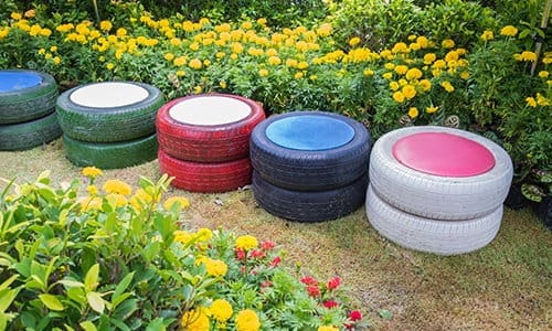 old tire chairs