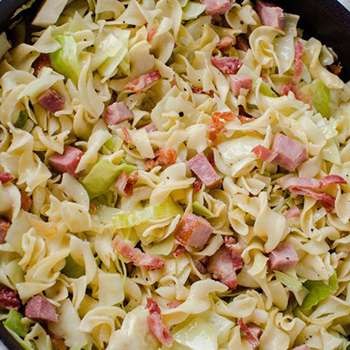 Fried Cabbage and Pasta