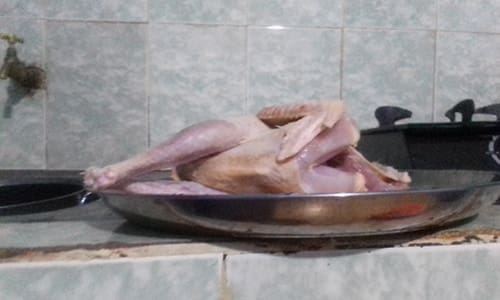 butchering chicken