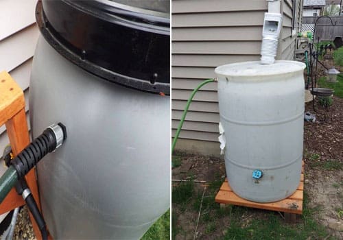 DIY Ingenious Rainwater Harvesting Systems - gray barrels
