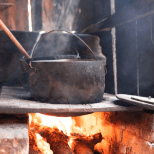 Cooking on a wood stove