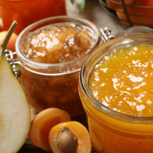 peach jam and honey