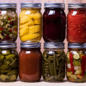canned fruits and vegetables