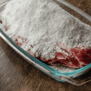 meat cured with salt